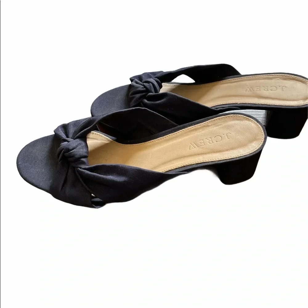 J.crew-knotted slide silk faille sandal size 6.5 - Picture 3 of 6